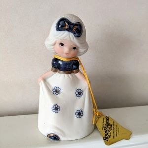 Vintage Bisque Porcelain Bell Jasco Taiwan Royal Majestic Girl Figurine 1980